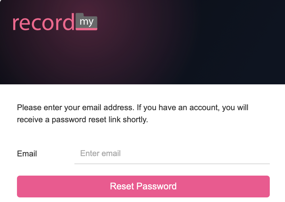 reset password