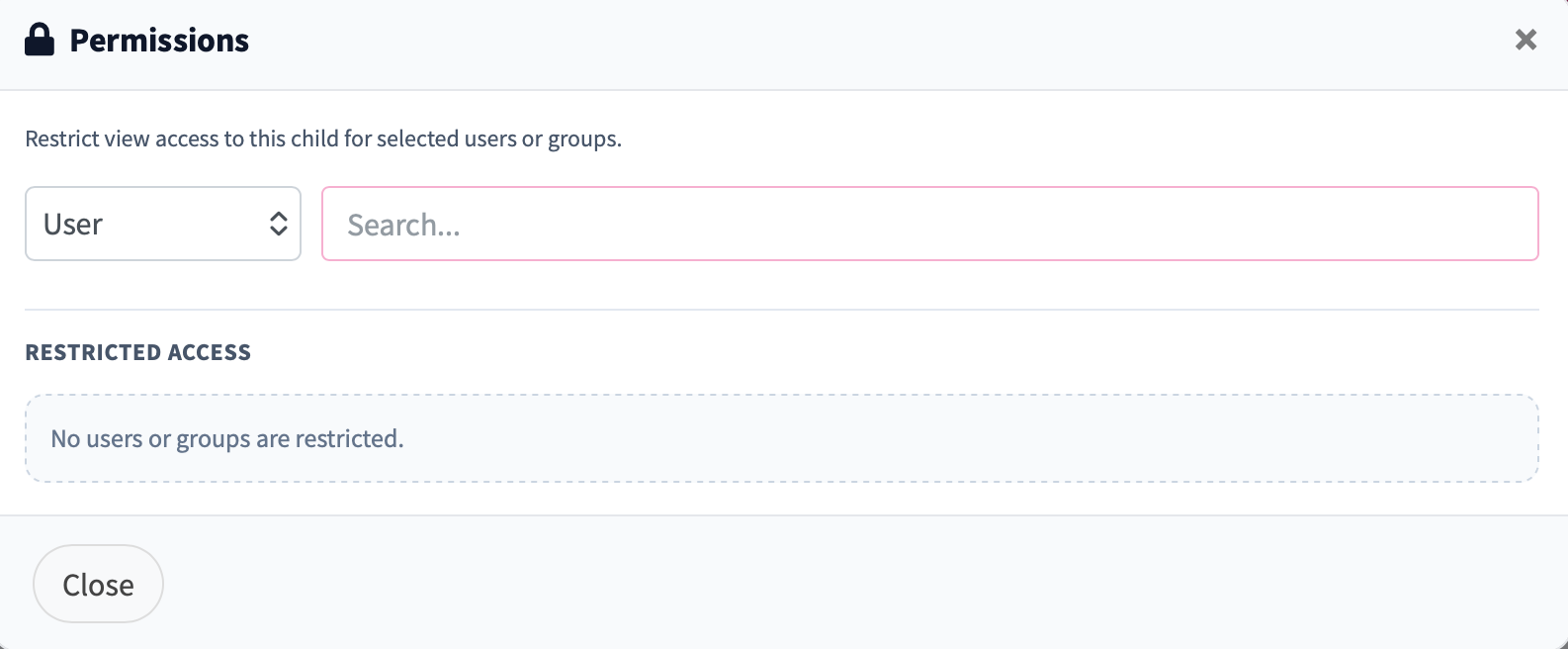 choose permissions