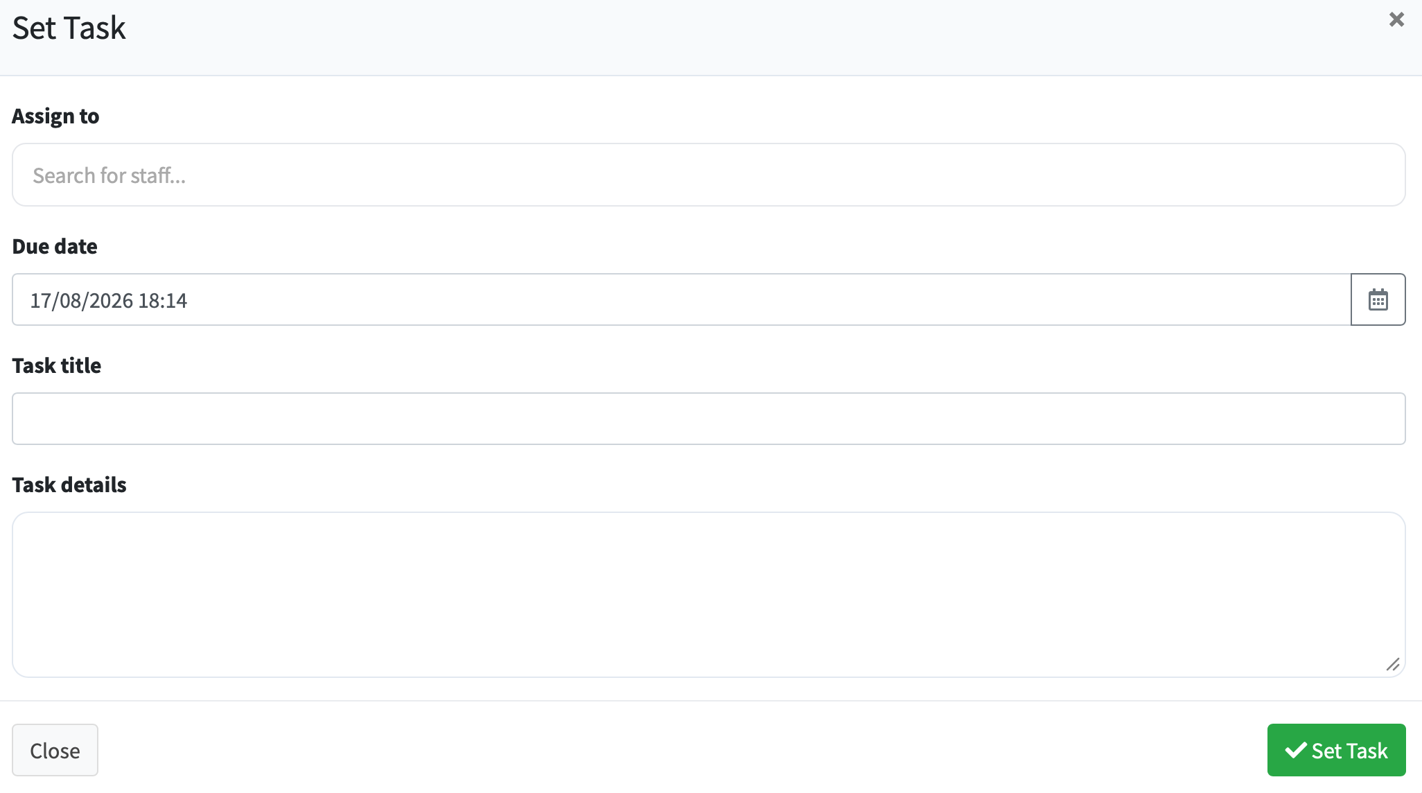 task options