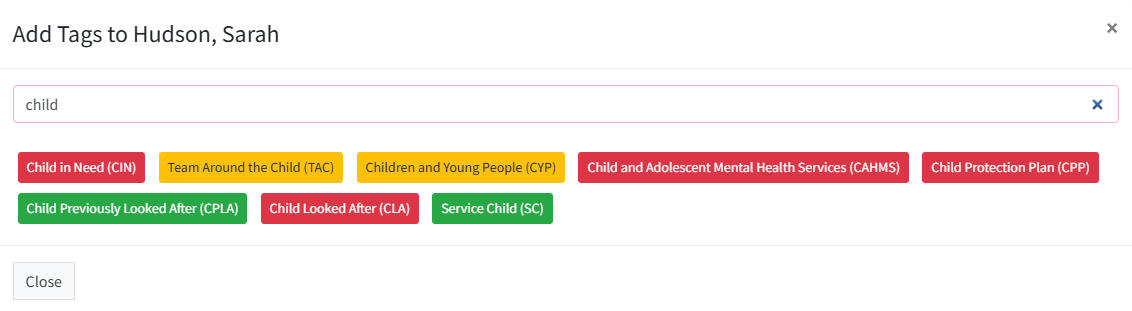 select tags
