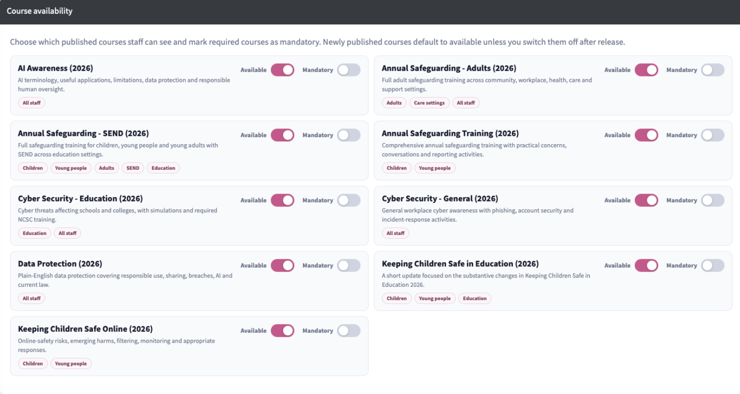 course availability