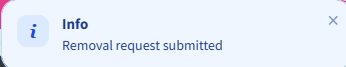 removal request sent